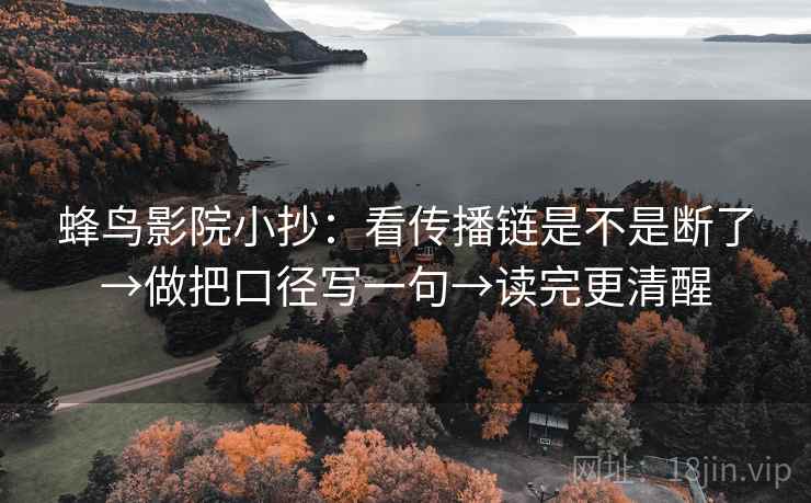 蜂鸟影院小抄：看传播链是不是断了→做把口径写一句→读完更清醒