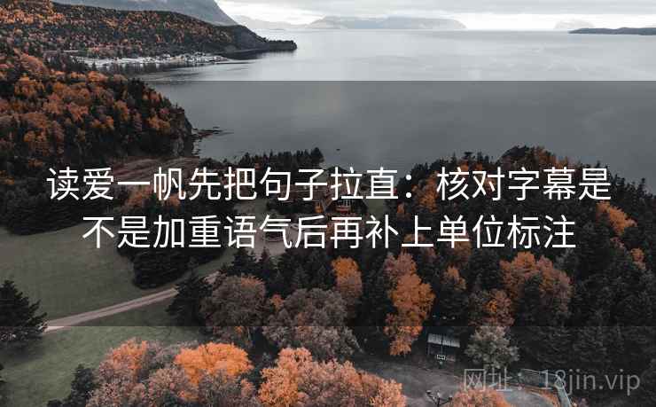 读爱一帆先把句子拉直：核对字幕是不是加重语气后再补上单位标注